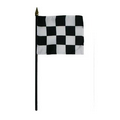 Checkered 4" x 4" Staff Mounted Muslin Flag